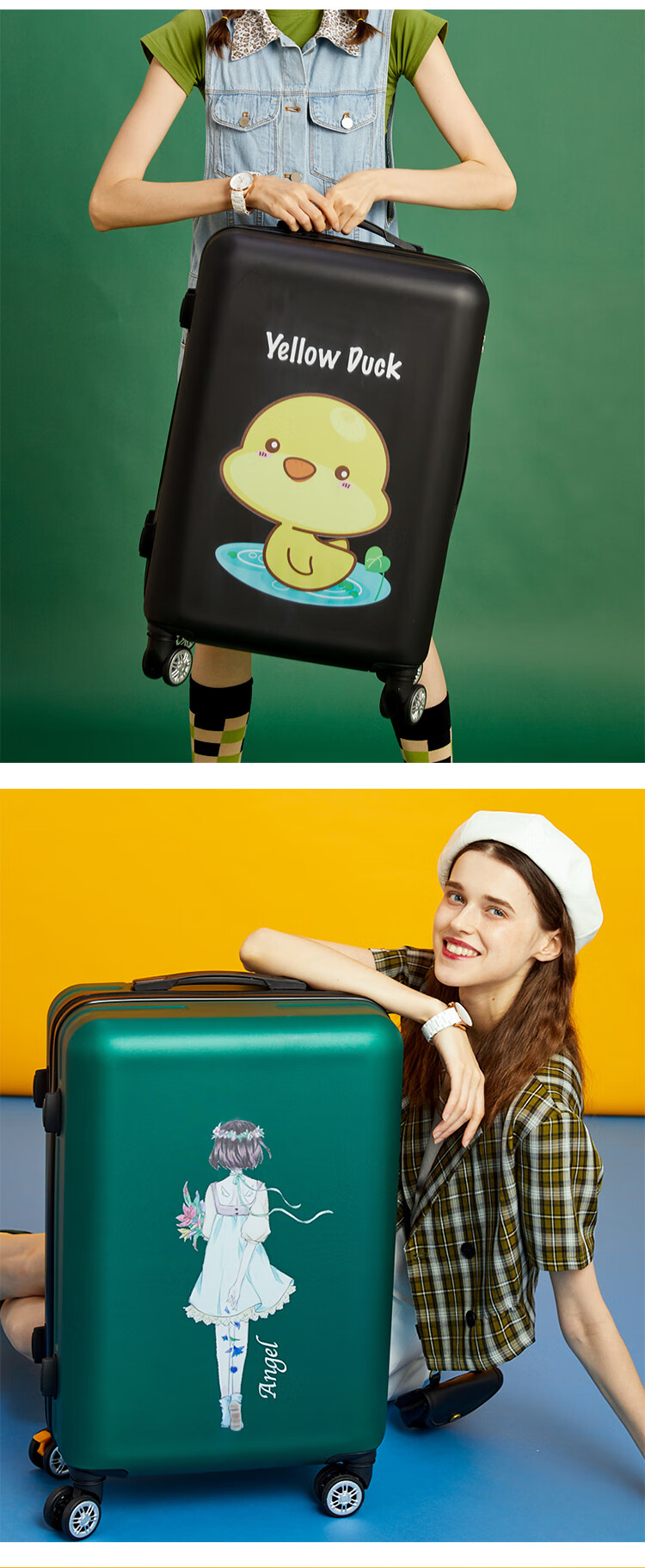 旅行箱女小 轻便可爱 行李箱女小型轻便20寸学生可爱卡通印花少女24
