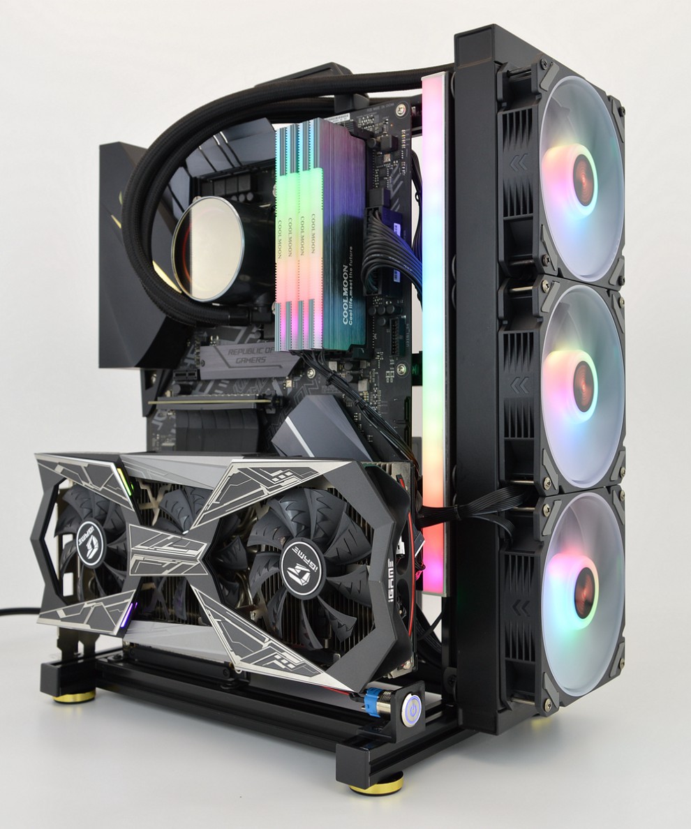 同款开放式全铝电脑机箱显卡竖装diy创意机架atx风冷水冷迷你台式机箱