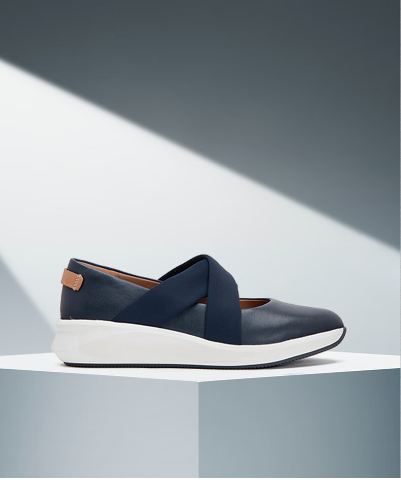 clarks其乐女鞋2020春新款un rio cross坡跟休闲玛丽珍芭蕾舞单鞋