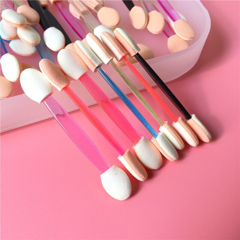 一次性眼影刷化妆师专用海绵眼刷小号细节晕染圆头初学者盒装桶装90支