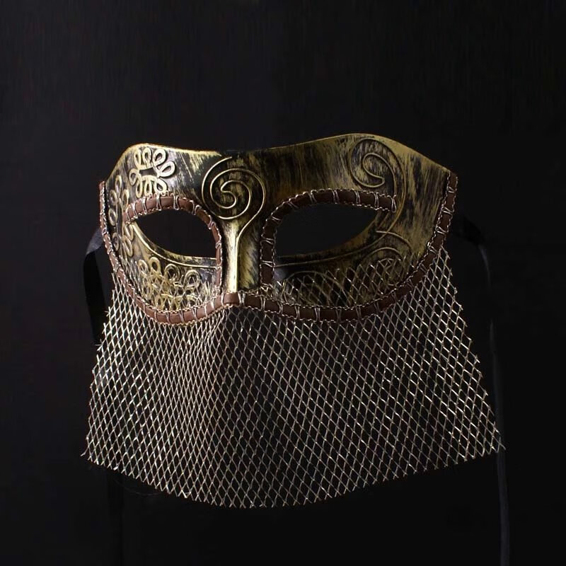 【京品优选】面具半脸古风男定制威尼斯银色面纱男士唱歌面具万圣节