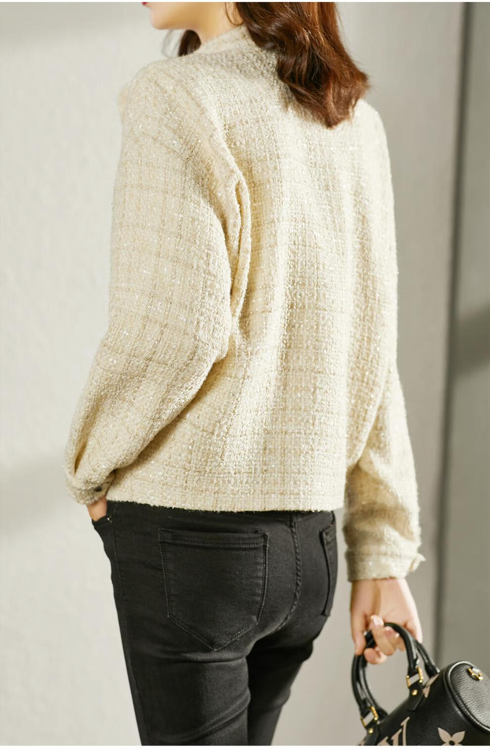 开衫外套女春秋2021秋季新款短款小个子休闲百搭上衣 f9965 奶杏色 s