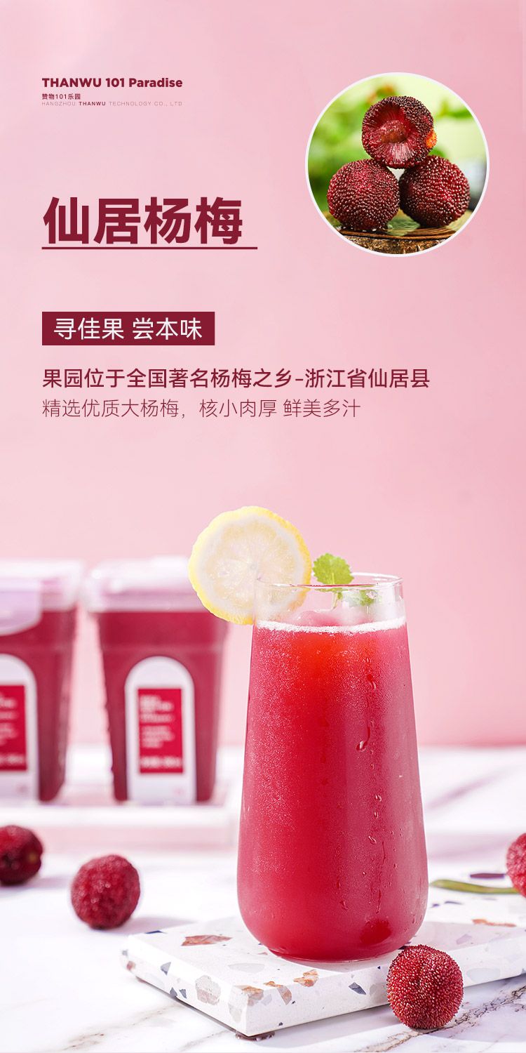 6瓶装 浙仙梅冰杨梅汁386ml网红款酸梅汤冰镇仙居王记杨梅饮料 浙仙梅