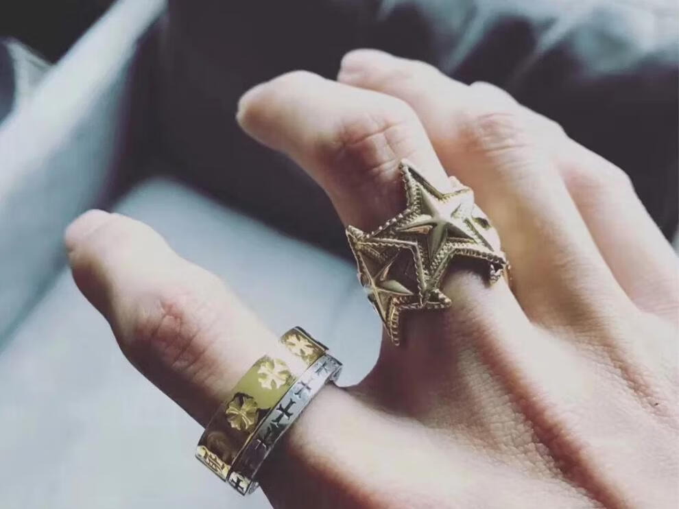 潮牌十字架戒指复古ins潮人男女foreven情侣对戒指环不掉色墓葬十字架