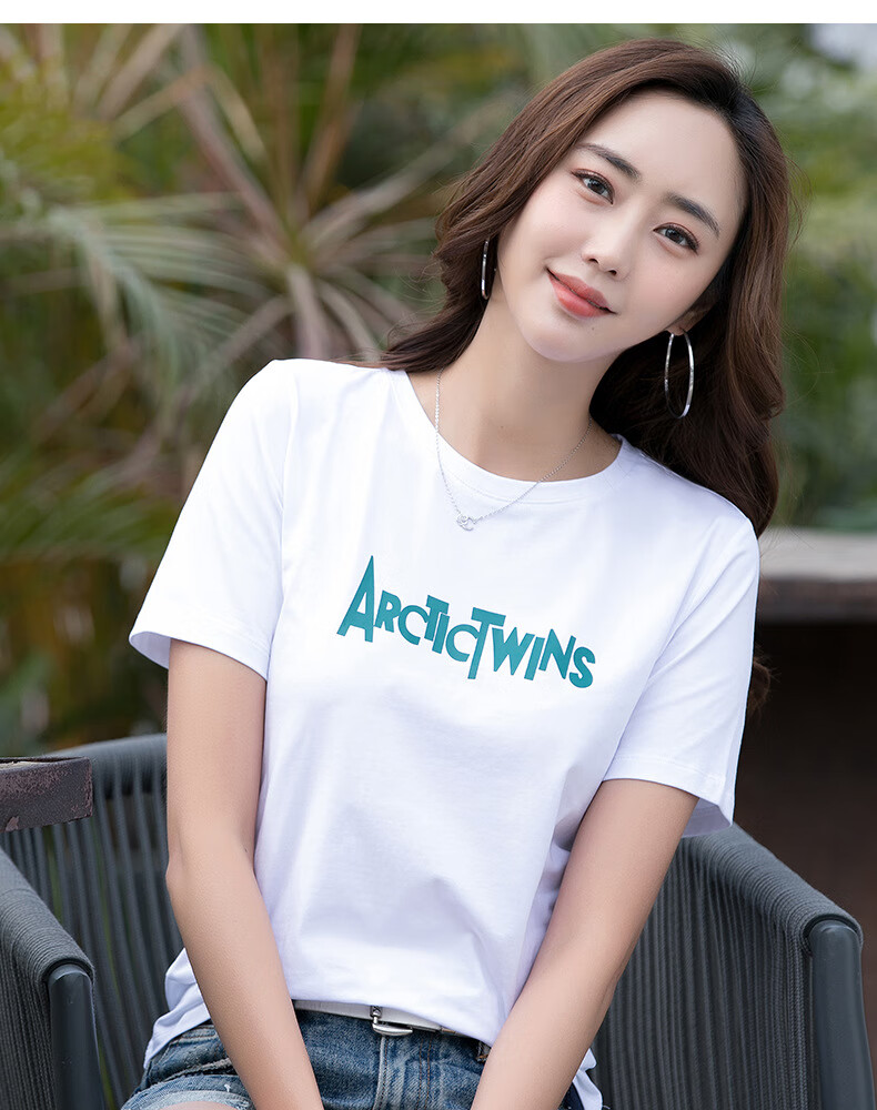 安可希2020夏季韩版女半袖洋气大码棉休闲汗衫体恤宽松短袖ins潮百搭