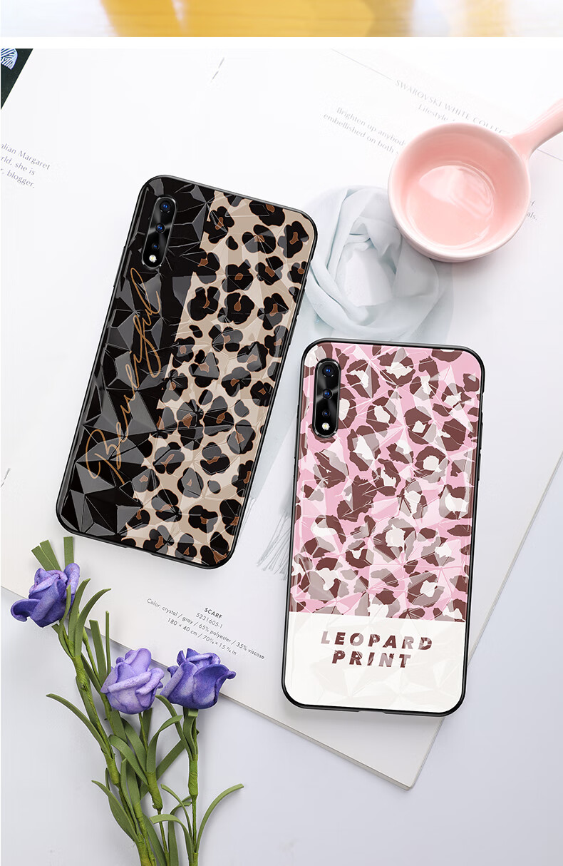 opporeno2手机壳女款豹纹硅胶软边全包外壳oppo reno2个性创意网红