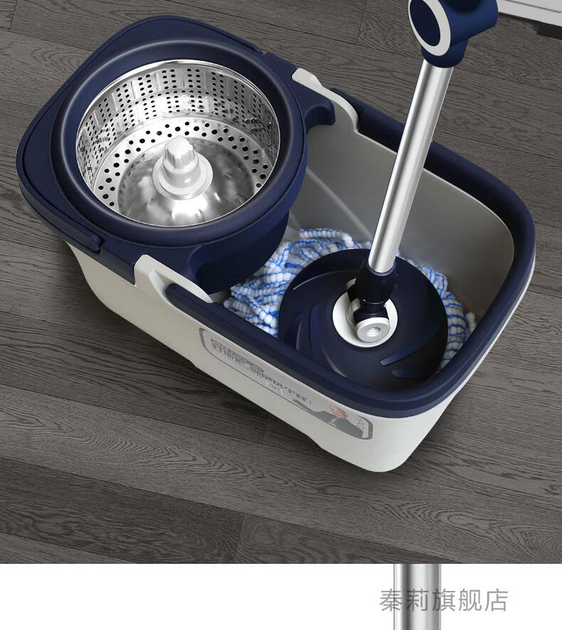 妙佳拖把妙佳旋转拖把桶家用墩布不锈钢自动免手洗拖布一拖净拖地神器