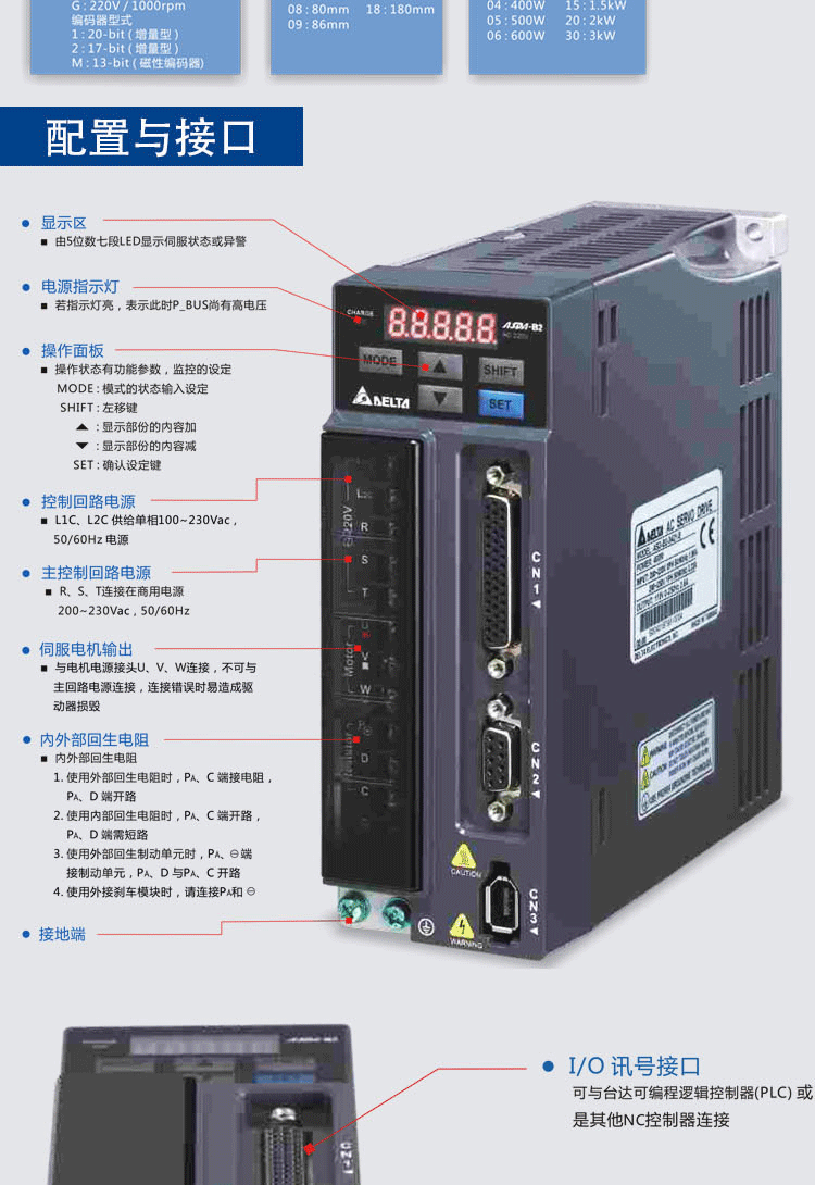 台达伺服电机马达驱动器 b2系列-b2-1021-b 1kw假一罚十 asd-b2-0121
