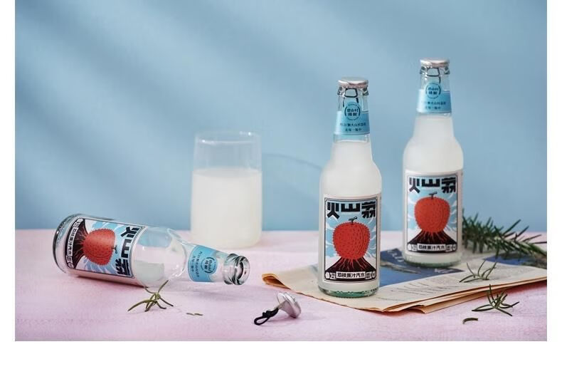 碧山村荔枝汽水水果味碳酸苏打汽水碳酸饮料整箱气泡水荔枝精酿露酒1