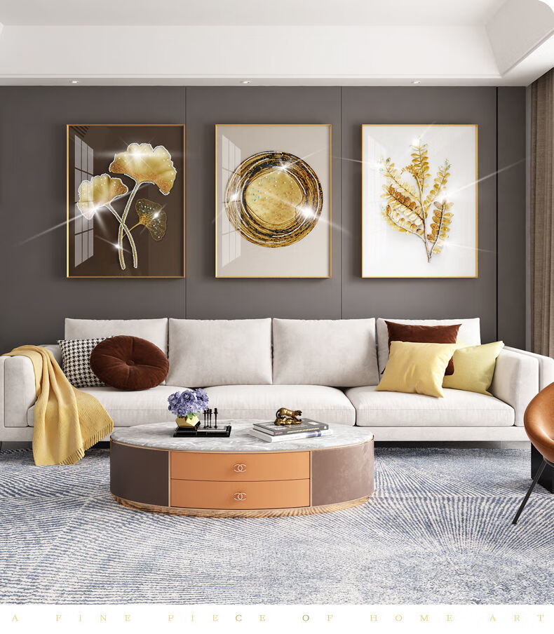 客厅现代简约墙壁壁画沙发背景墙装饰画墙面高档墙画轻奢晶瓷挂画b42