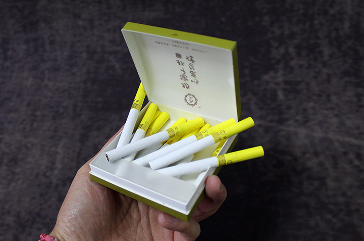 优选茗烟粗支一条烟男女士款点燃型轻薄荷味非制品放心购茶王黄金芽粗