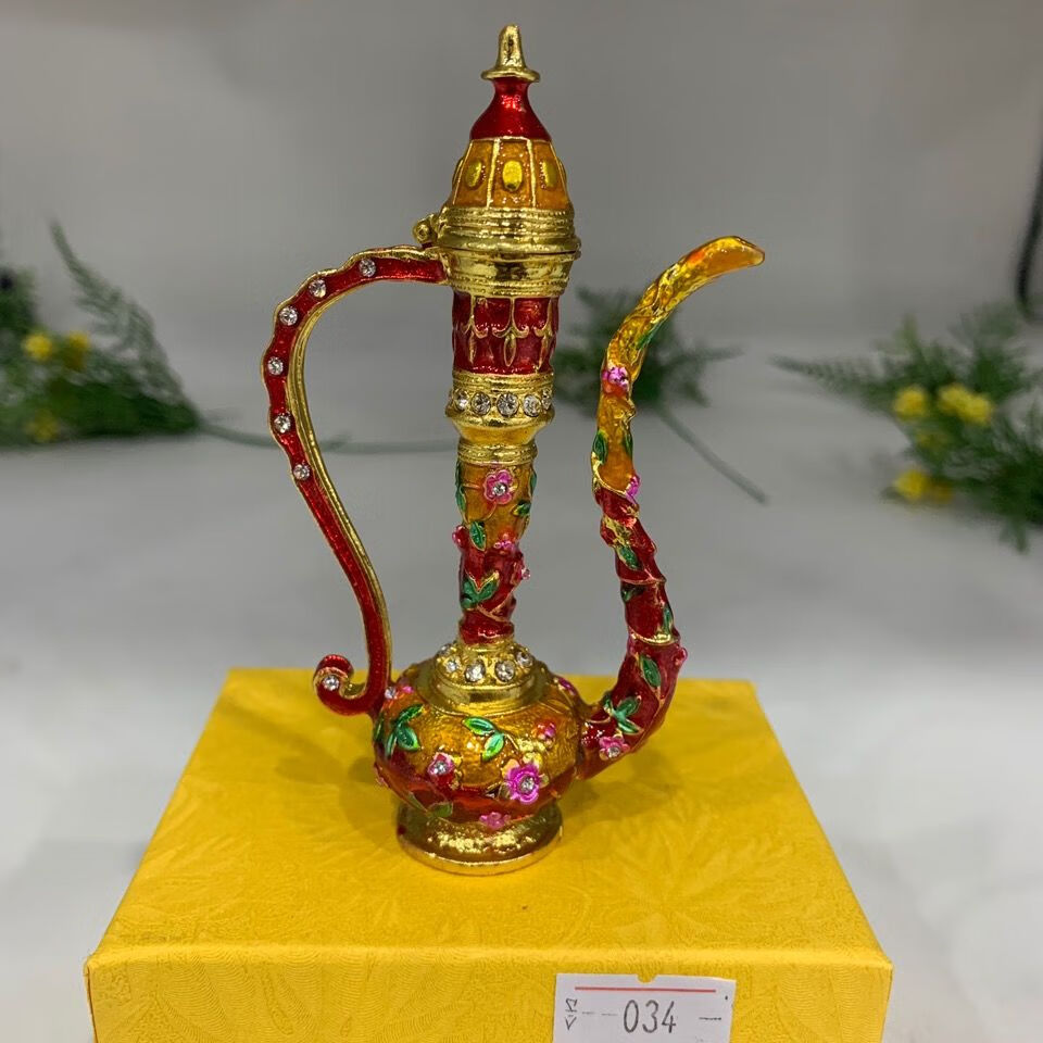 新疆特色摆件民族壶厨窗桌角工艺品摆件旅游纪念品餐厅酒店蓝色