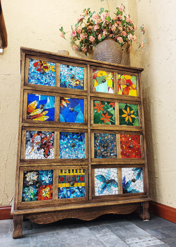 diy蒂凡尼云母片马赛克透明透光彩色碎玻璃碎片不规则自由石手工咖啡