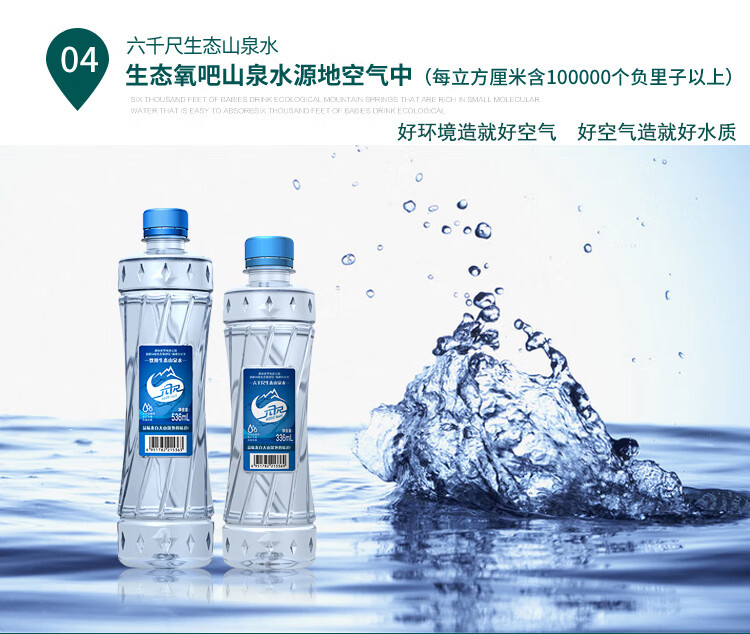 生态矿泉水小分子快速补充水分能用细胞吸收山泉水336ml*24【图片