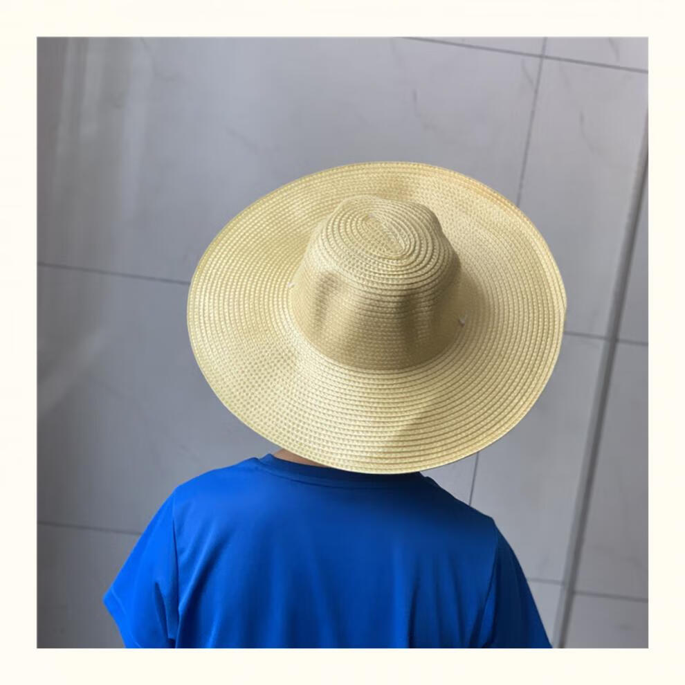 爱诺登 塑料草帽男女夏天户外大檐遮阳帽农民劳保太阳帽幼儿园绘画帽