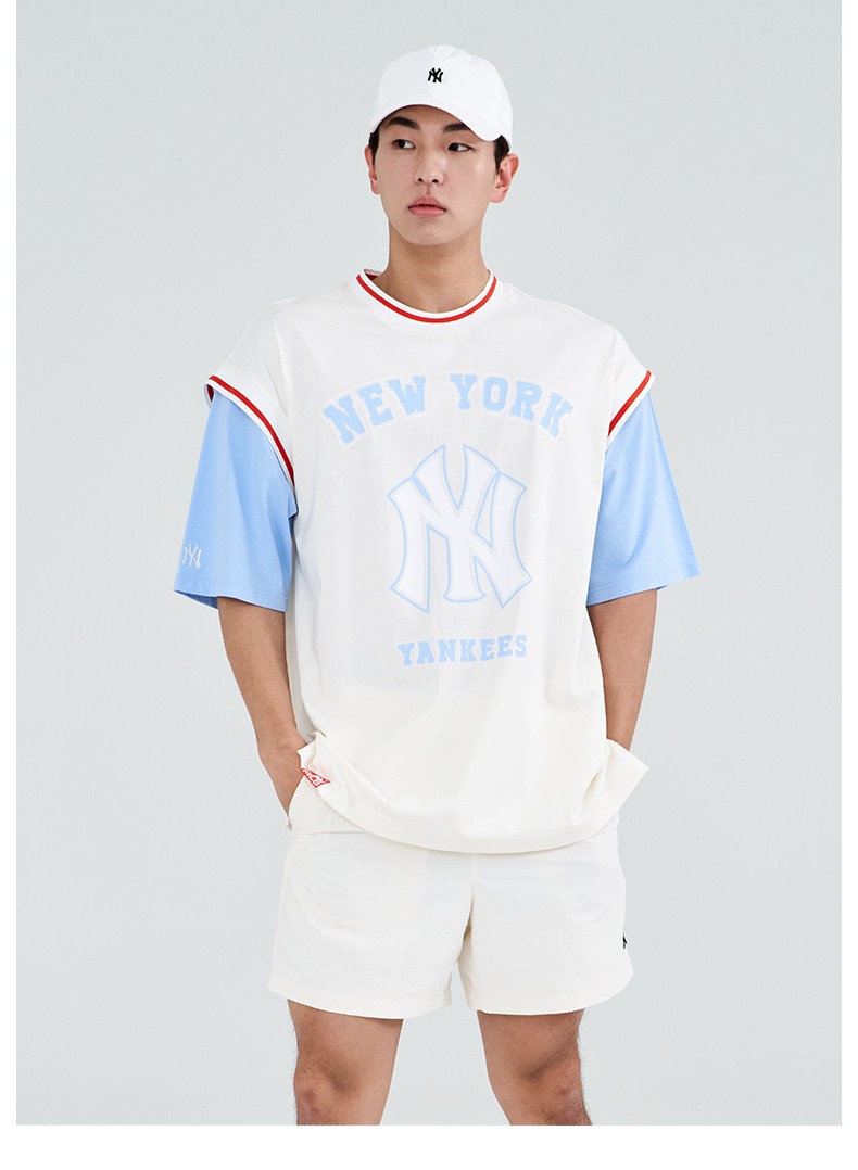 mlb官方 男女情侣t恤运动球衣时尚休闲宽松短袖22年春夏新款3atsec823