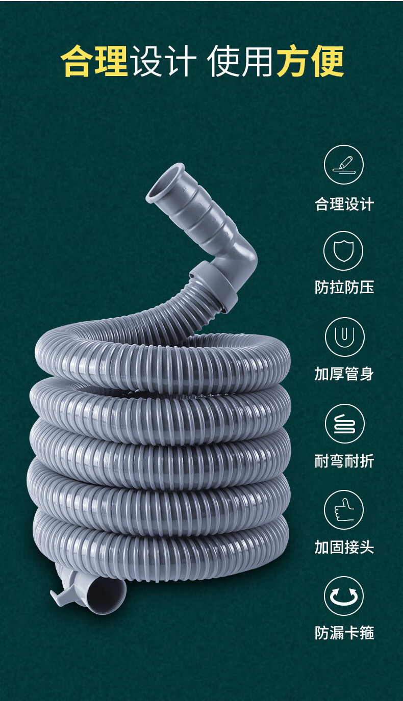 美的全自动洗衣机排水管通用延长加长下水软管出水放防臭滚筒波轮管子