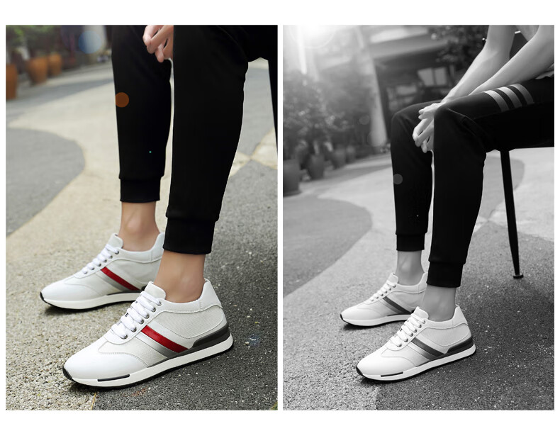 男士夏天网眼皮鞋8cm内增高运动鞋矮个子男生穿的增高鞋八公分加高