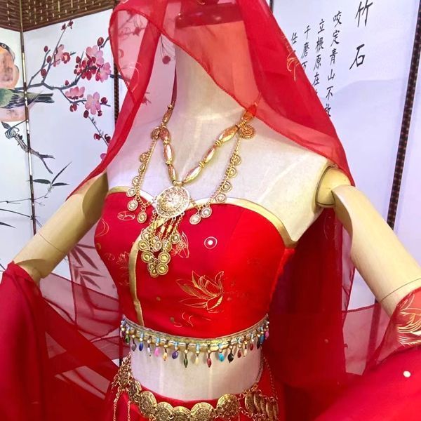 cos古装 异域 天官赐福 谢怜 楼兰 红色舞衣 敦煌飞天 舞娘 m【图片