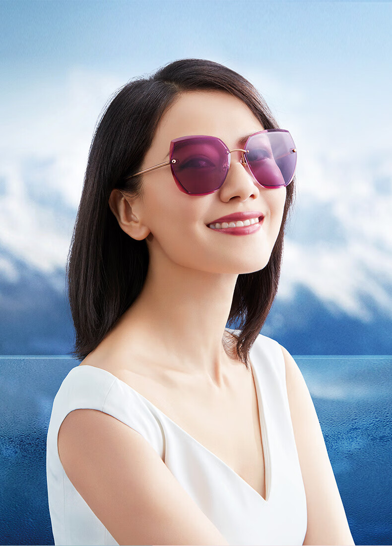 海伦凯勒太阳镜女高圆圆同款韩版潮大框偏光太阳镜h8918h10亮紫色偏光