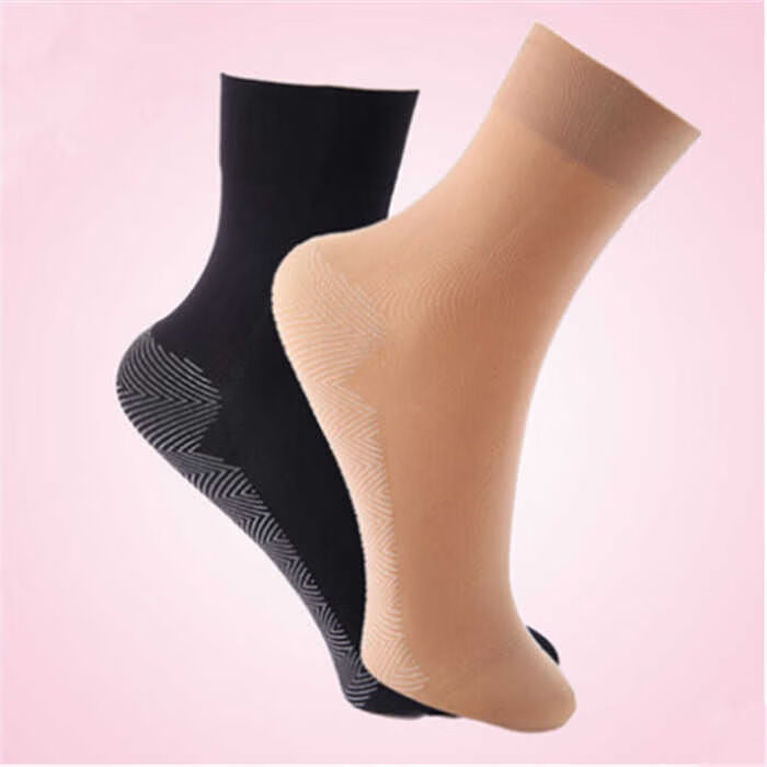 加厚天鹅绒棉底防滑短丝袜女棉底丝袜不勾丝肤色10双