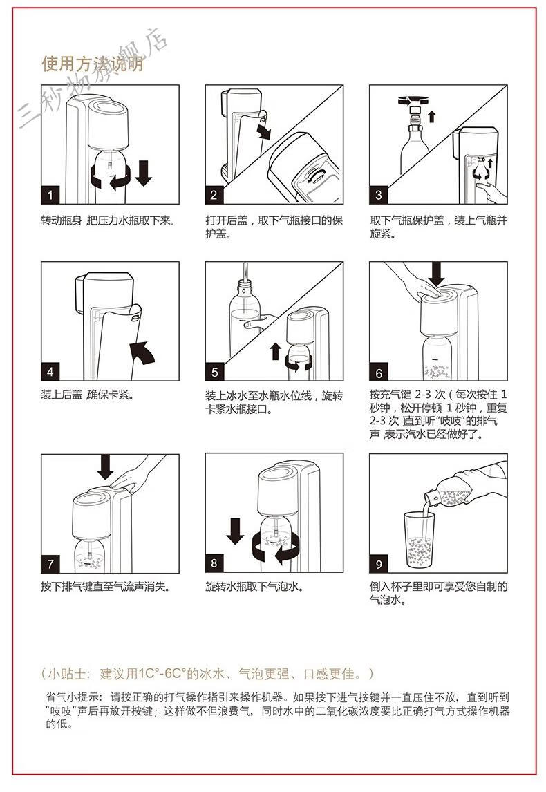 气泡水机ecomate气泡水机家用苏打水机可乐汽水制作机器气泡机奶茶店
