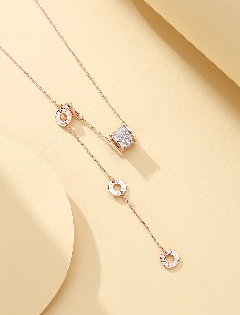 ck施华洛世奇锆沉鱼落雁小蛮腰项链女简约一款多带锁骨链2022年夏季