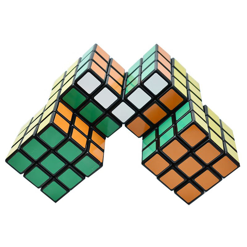 连体魔方三阶二连体镜面连6高难度连体捆绑创意异形魔方玩具6连体黑色