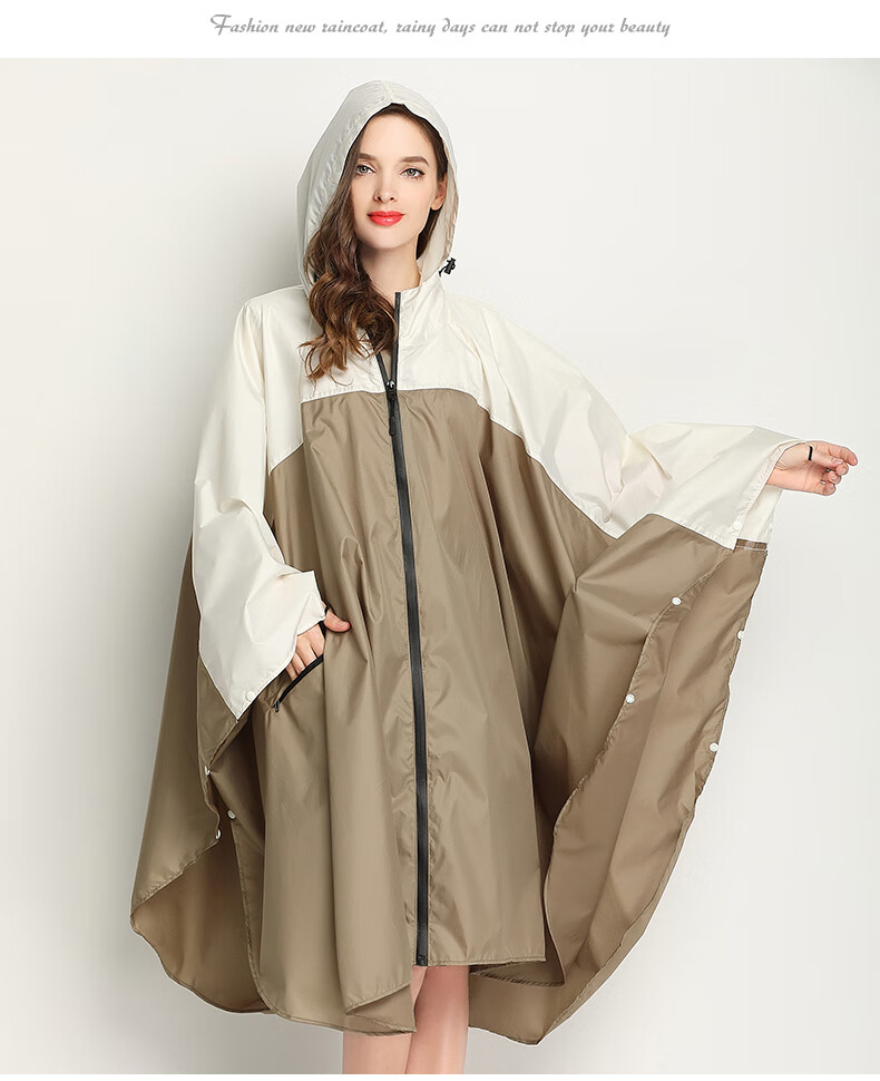 时尚日系男女斗篷雨衣大码电动车雨披单人徒步旅行透气防雨服 斗篷