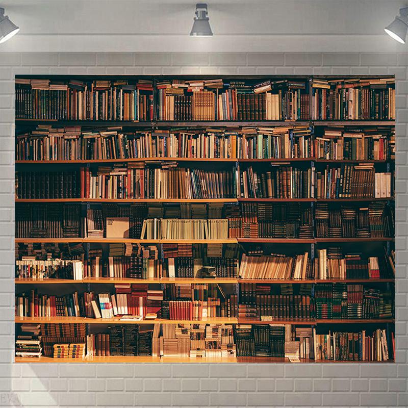 京闪送直播背景布3d立体书架书架背景墙床头卧室墙挂布墙面装饰背景布