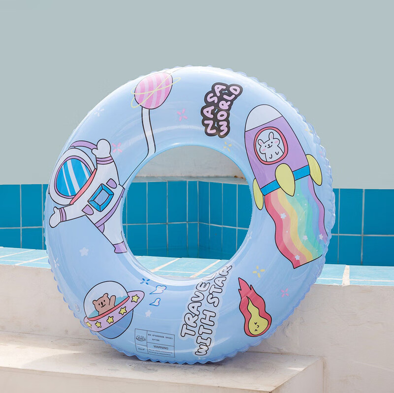 儿童游泳圈岁小兔子加厚充气卡通可爱粉色兔子宇航员太空人泳圈腋下圈