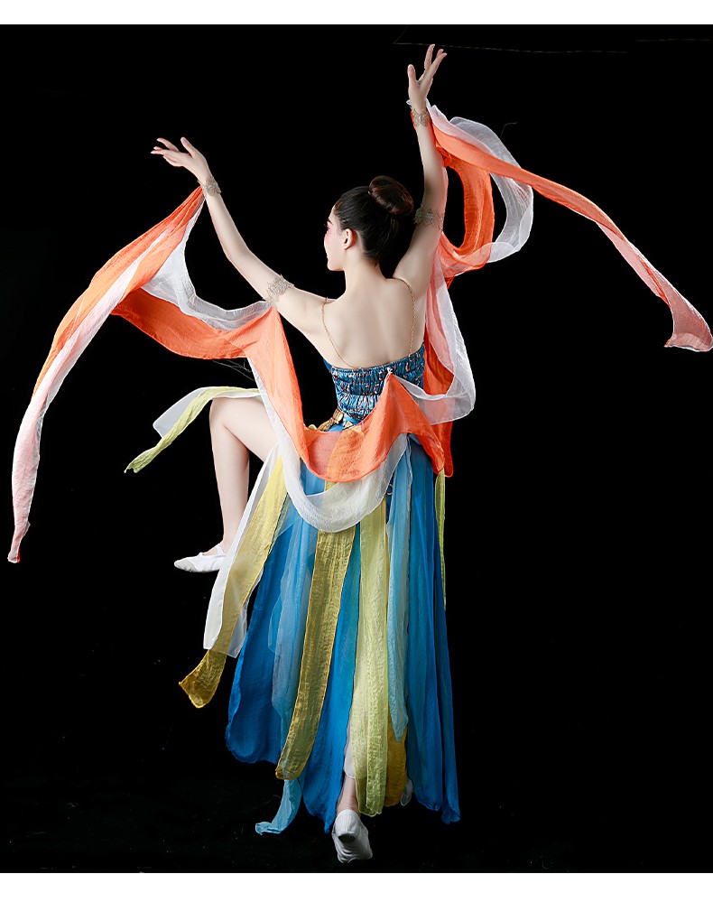 敦煌飞天服装古典舞演出服女仙气舞蹈服表演飘逸古风异域舞台靓宫套装