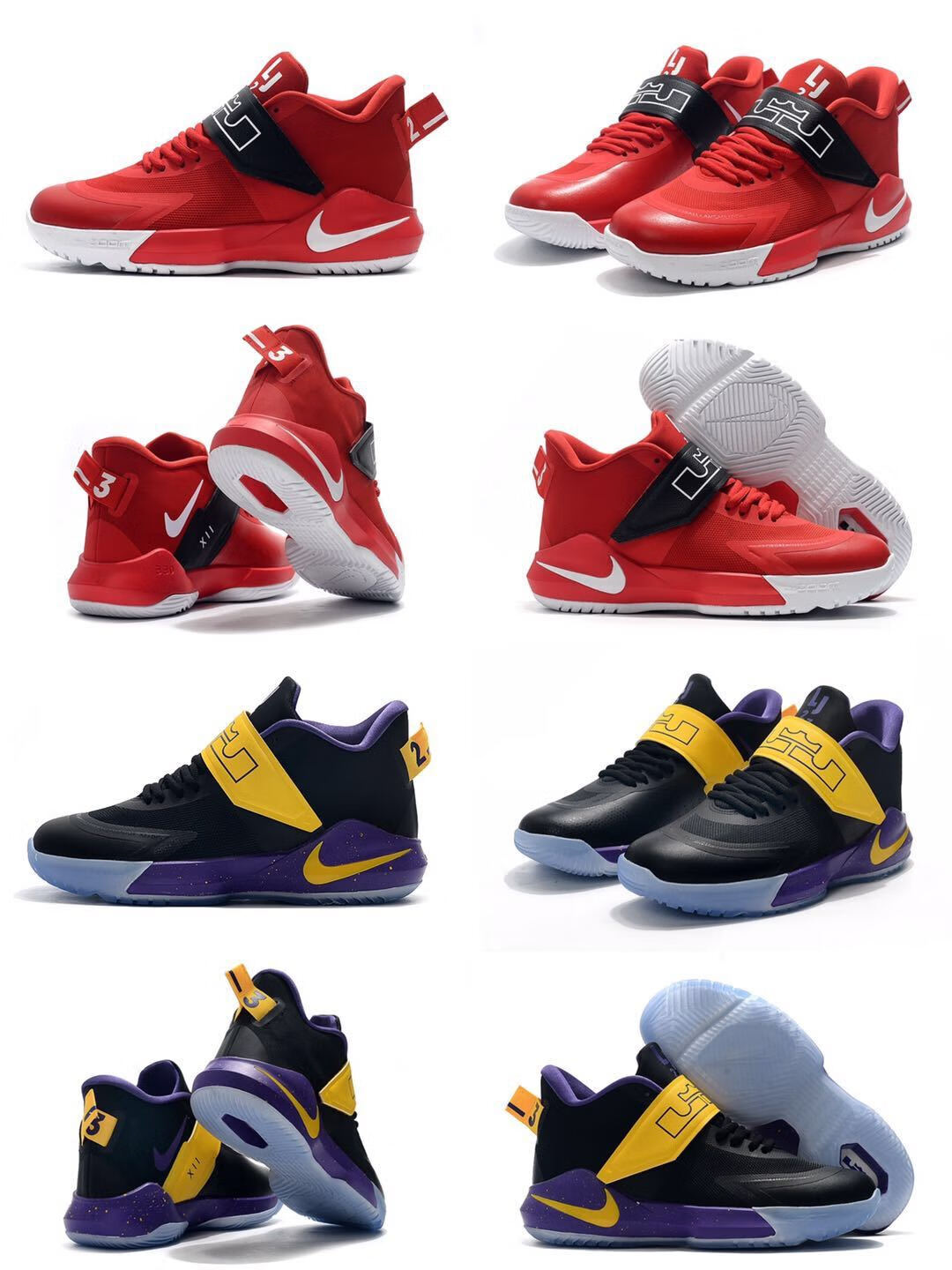 詹姆斯使节12代篮球鞋湖人迷彩黑金七彩黑紫黑白实战战靴运动鞋机能40