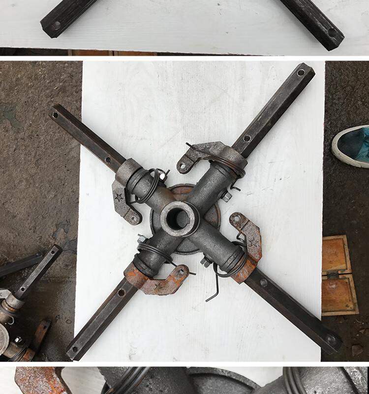 十字支架底座磨光机配件路面机械专用配件6090抹光机十字轴总成灰色