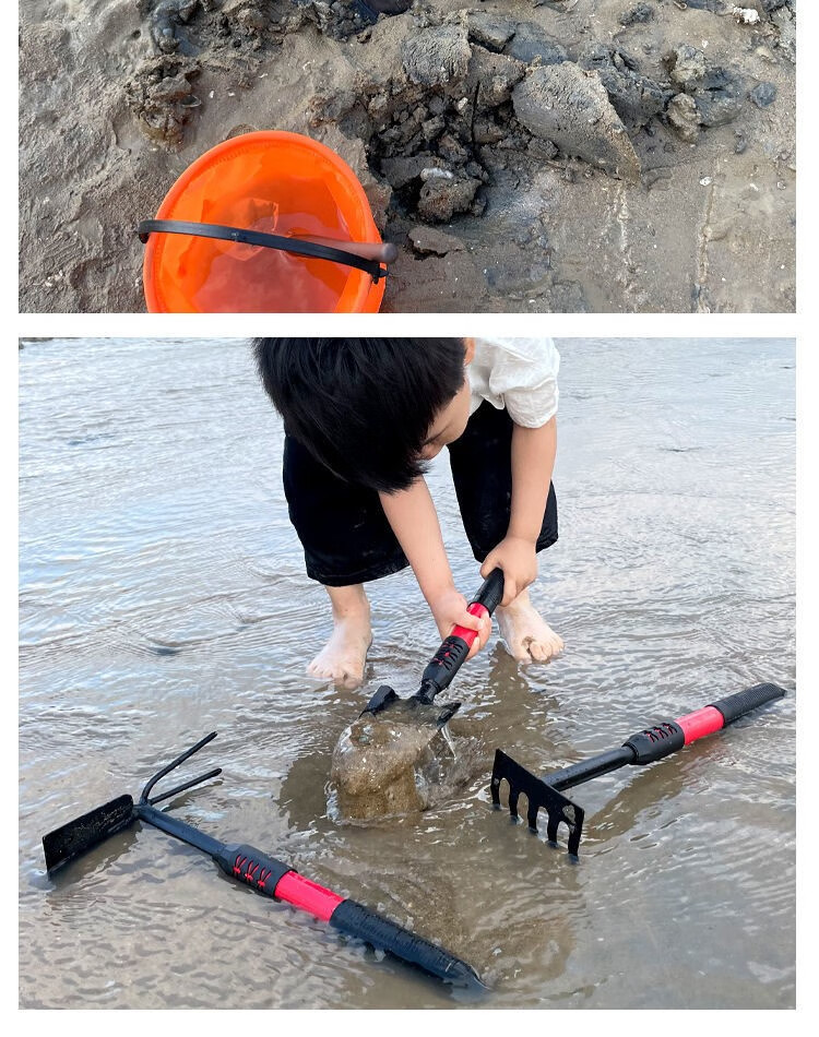 新型装沙子神器 海边赶海工具儿童沙滩挖耙子蛤蜊贝壳抓螃蟹神器便携