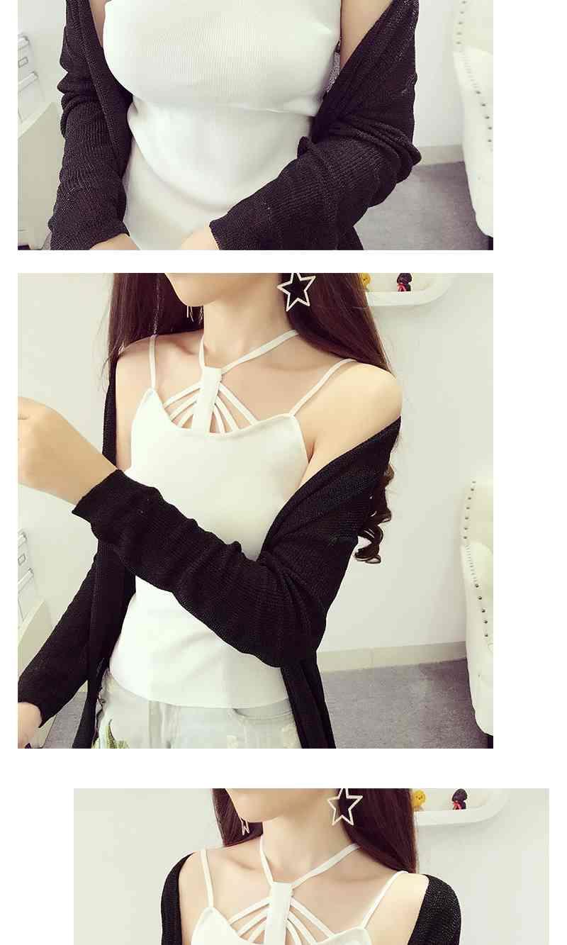 背心女吊带春夏新款韩版性感胸围镂空交叉挂脖针织吊带小背心女短款