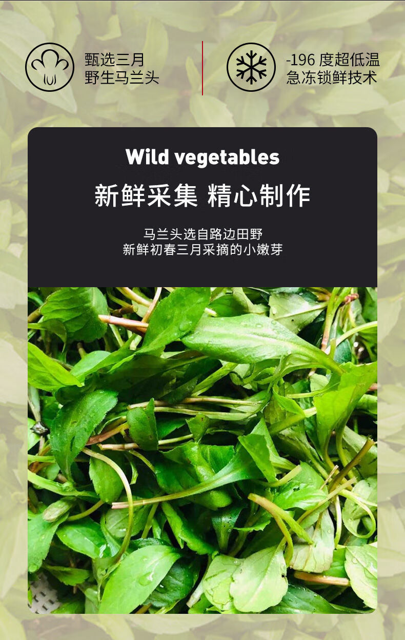 头凉拌菜新鲜野生凉菜下饭酒店冷冻素菜小菜食材冷菜1包马兰头400g