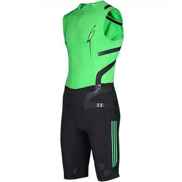 夜石田径紧身连体衣 连体紧身田径运动服短跑接力紧身衣 荧光绿 26 xl