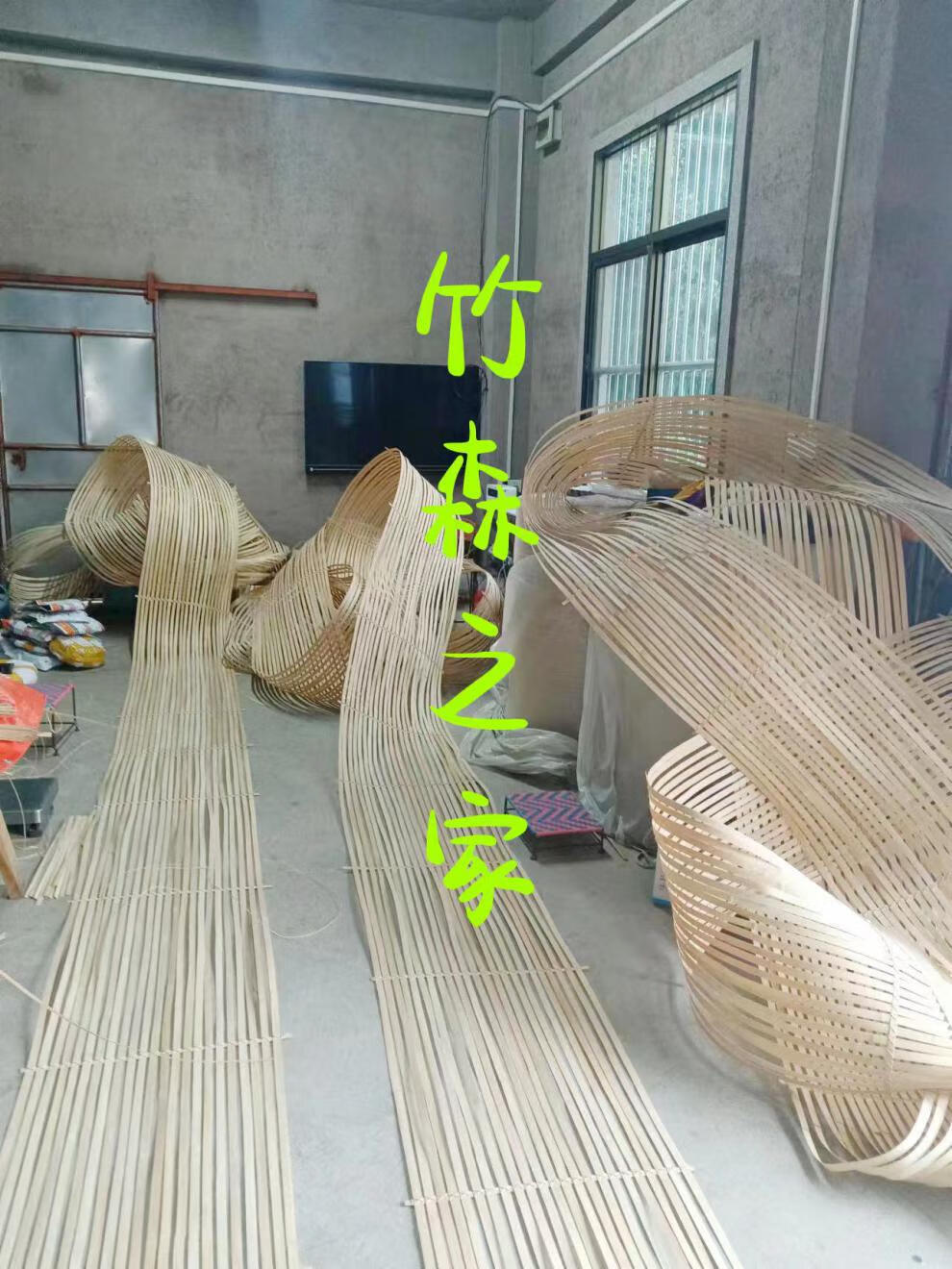 竹排加工竹条竹片竹篾条软竹条竹艺花艺装置婚庆装饰创意设计定制 黄