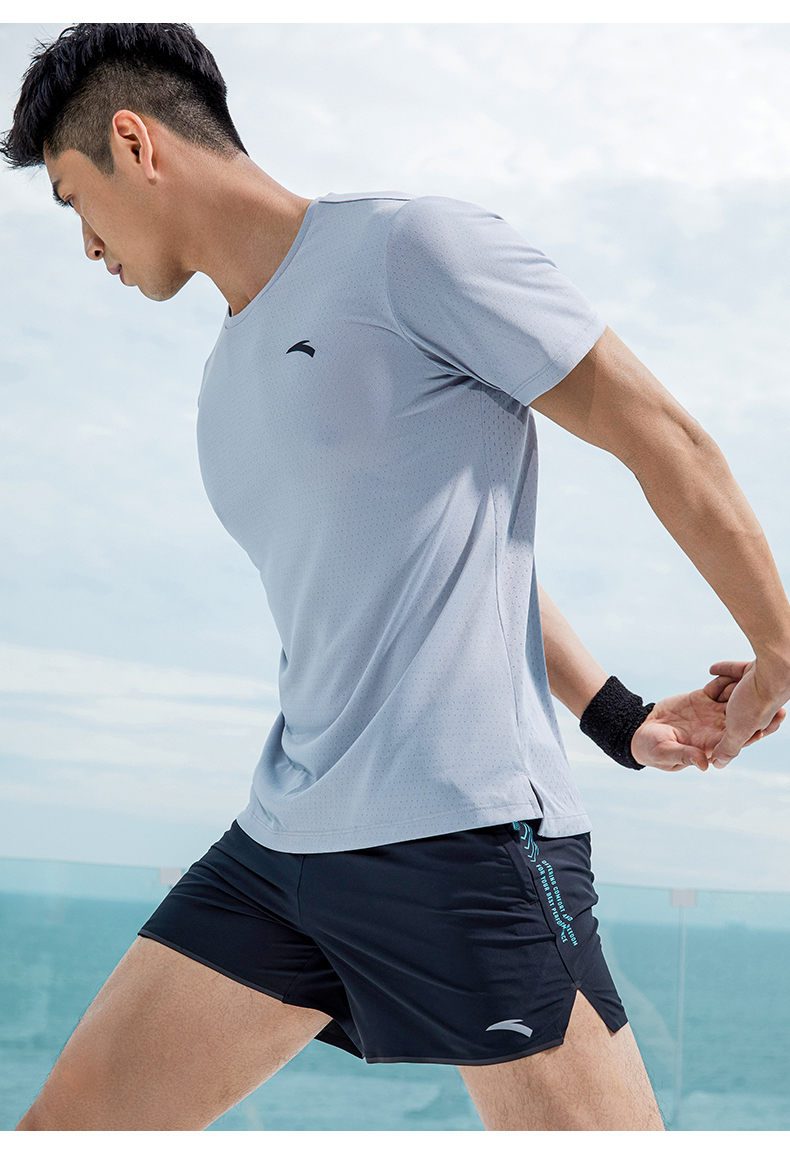 吸湿速干科技安踏短袖健身速干衣男2022夏季新款透气跑步运动短袖t恤