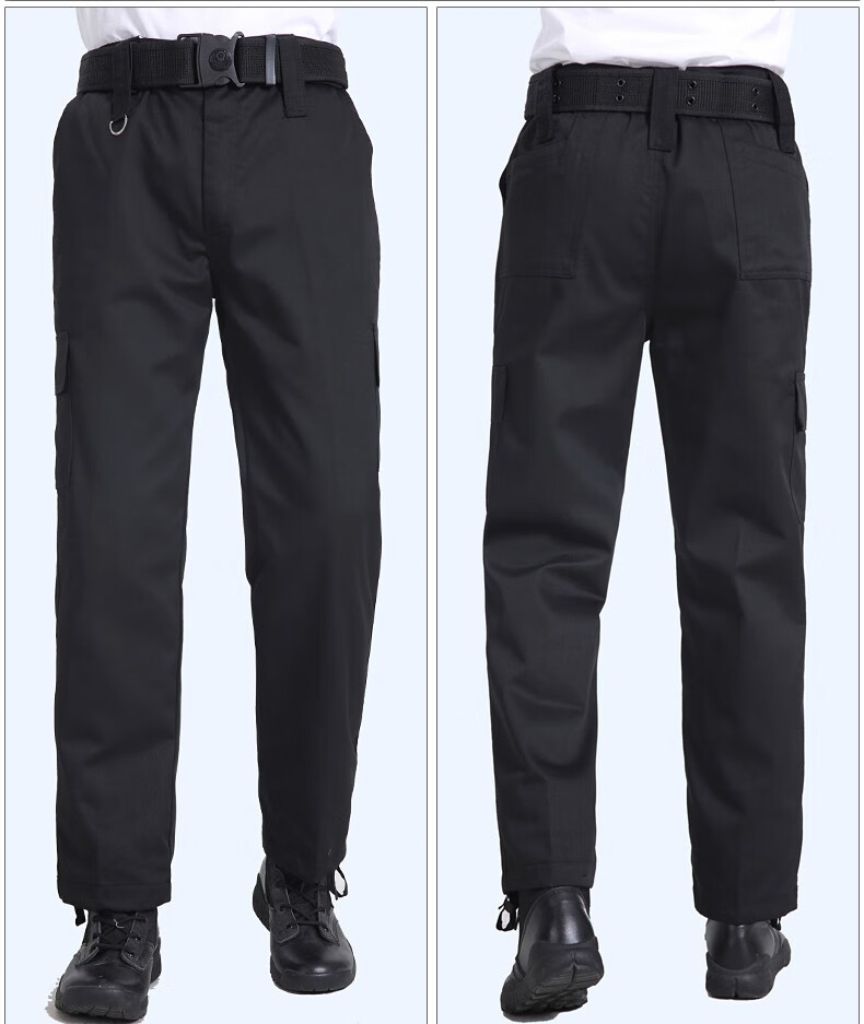 夏季纯黑厨师裤子工作裤男裤宽松保安作训裤特训工作服耐磨战术裤作战
