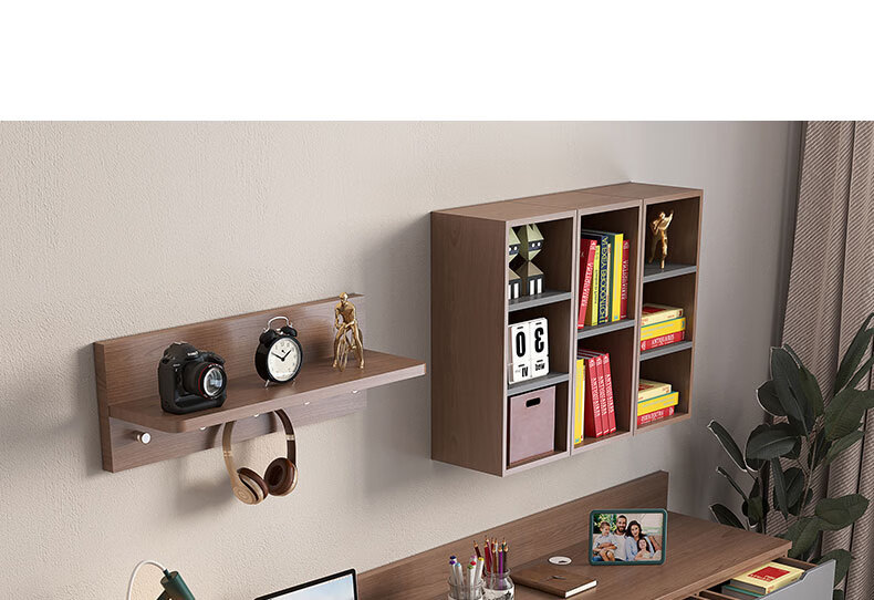 悬空书桌抽屉悬挂式壁挂书桌书架组合家用卧室电视柜笔记本写字台式