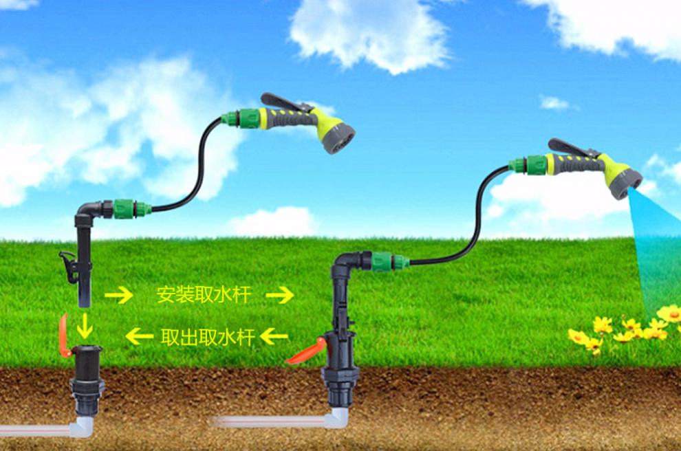 绿化取水器新款6分塑料外丝快速取水阀插拔式取水口草坪绿化灌溉取水