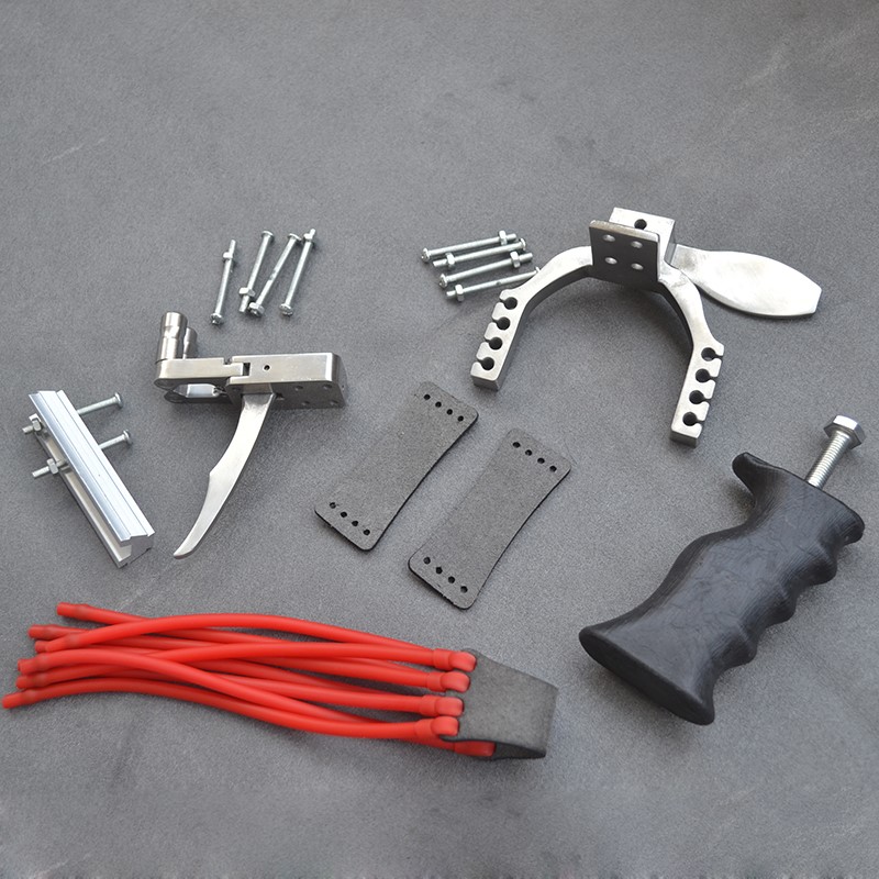 弹弓散放器不锈钢夹弹器前门方管两轴联动固定滑动件扳机握把把手手夹