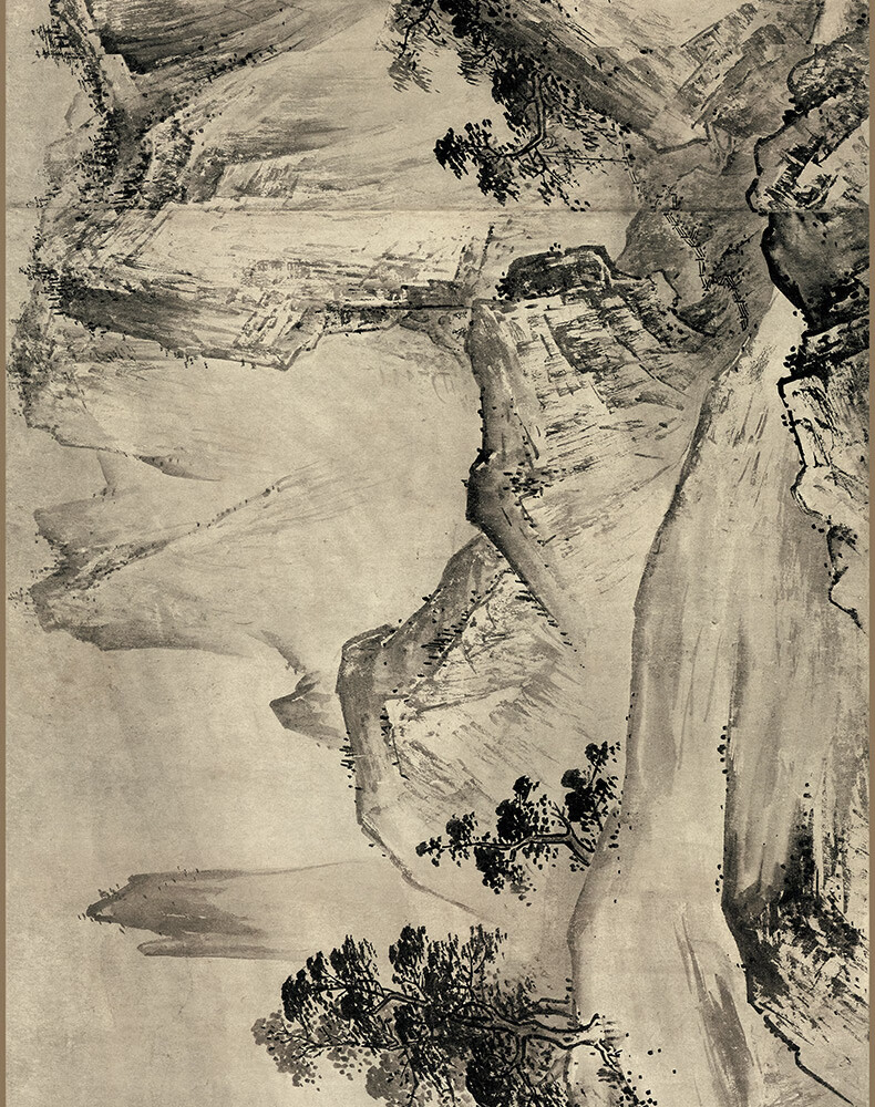 2022新款可狄南宋夏圭传溪山清远图纸本山水画水墨画高清微喷客厅风景