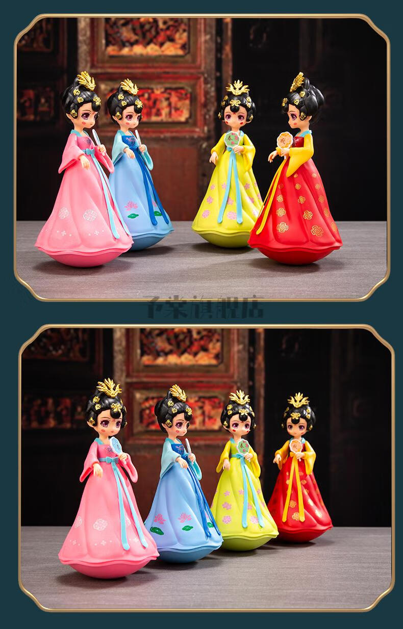 大唐小姐姐不倒翁西安网红大唐不倒翁小姐姐卡通创意家居摆件人偶陕西