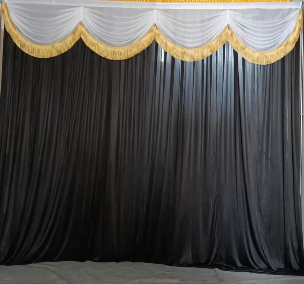 殡仪馆幕布 白事灵堂幕布丧事布置黑白葬礼背景墙灵棚装饰殡仪馆孝堂