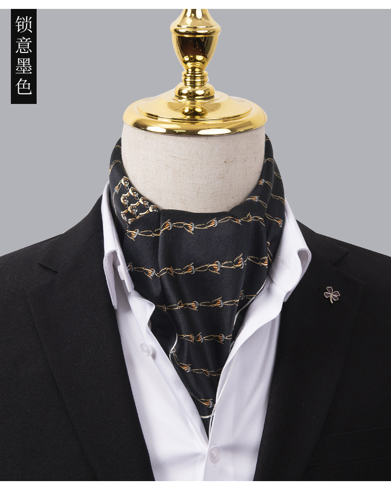 新款上海故事男士丝巾小方巾潮西装衬衫领口巾春秋围巾 满花腰果