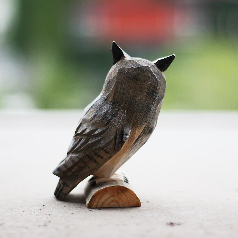 2022新款猫头鹰木雕鹿妖商店树桩猫头鹰木雕摆件手工木雕猫头鹰木雕