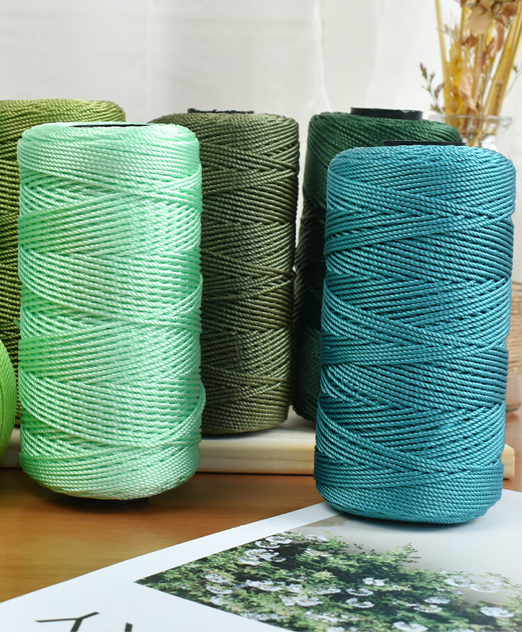 织帽子的专用线中粗三股亮光冰丝合股线钩帽子的专用线夏天手工编织